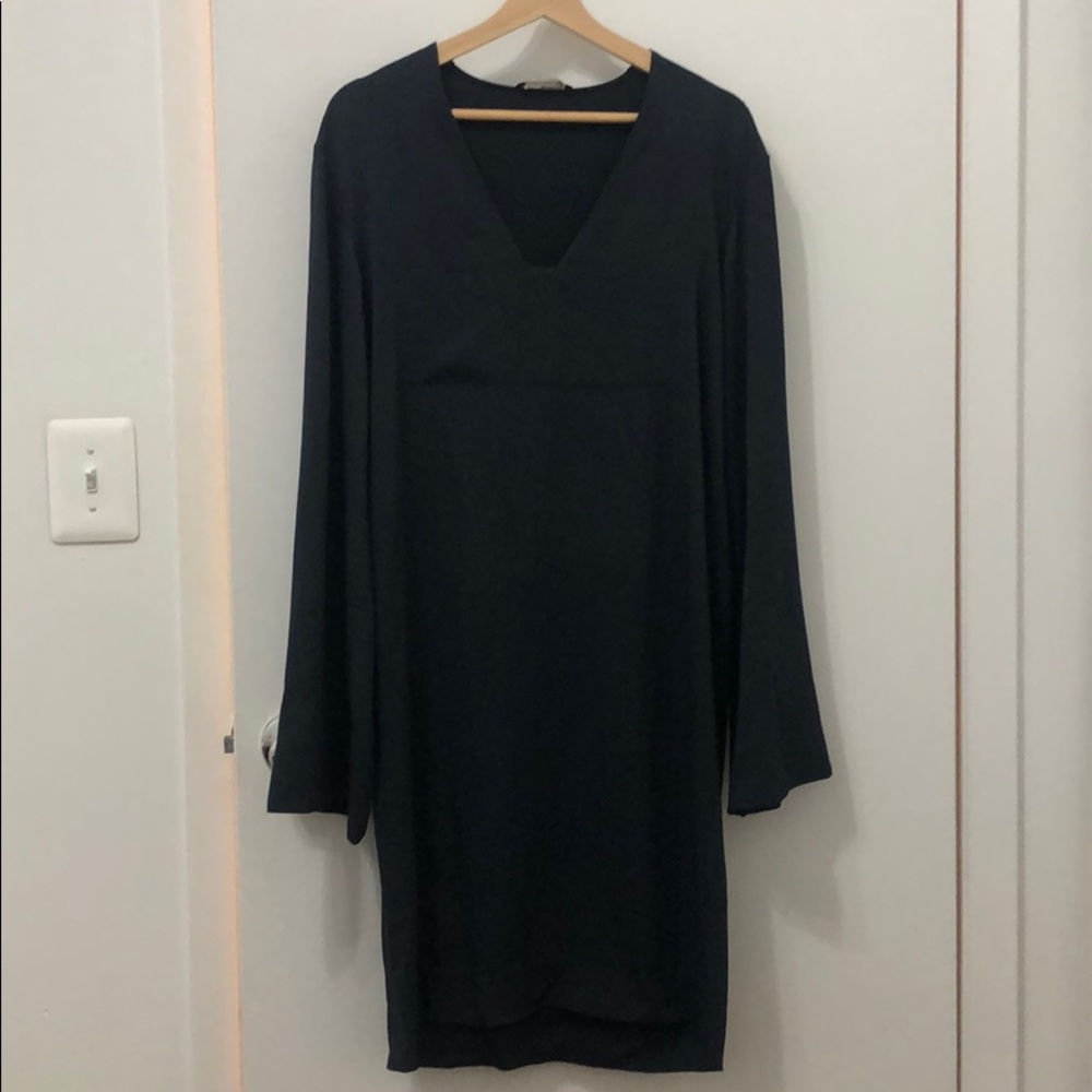 The Row Navy Silk Crepe Dress sz 0 NWOT